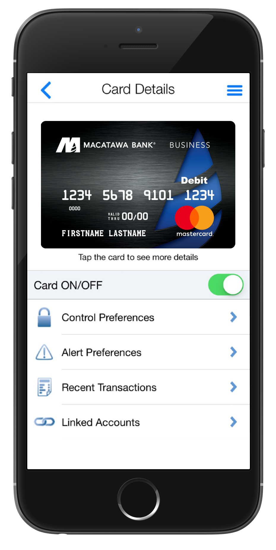 Debit Card on Phone App