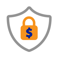 Shield with lock and dollar sign Icon